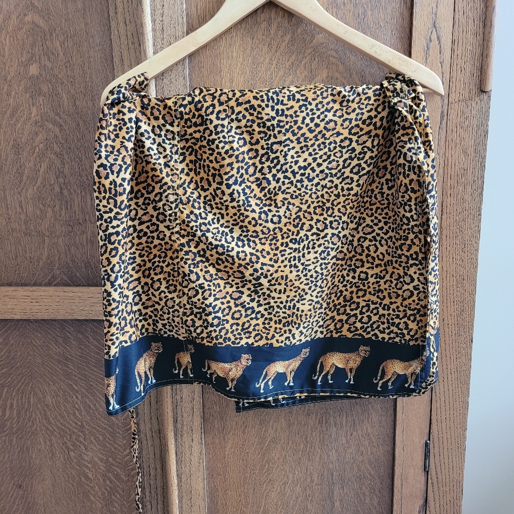 Cheetah print wrap skirt